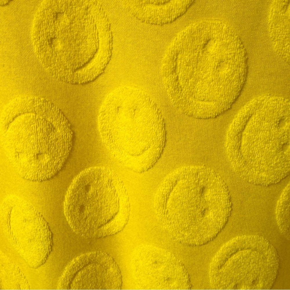 Old Navy Girls Happy Face Terry Cloth Cinched Waist Romper Size 10 12 Yellow - Picture 3 of 5